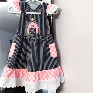Boutique Gingham Farmyard Dress